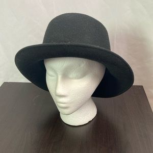 Harold Powell Black Wool Felt Brim Hat with Velvet Band